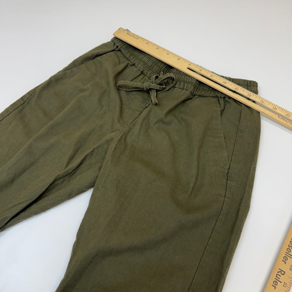J Crew Pants Womens 00 Green Linen Cotton Joggers Gorpcore Utility - Picture 8 of 10